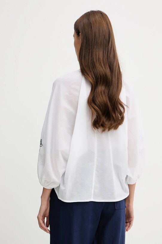 Îmbrăcăminte United Colors of Benetton cămașă din bumbac 5VZCDQ0BN alb