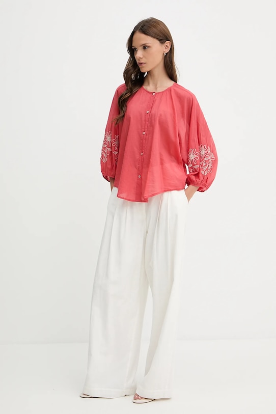 United Colors of Benetton koszula bawełniana 5VZCDQ0BN różowy SS25