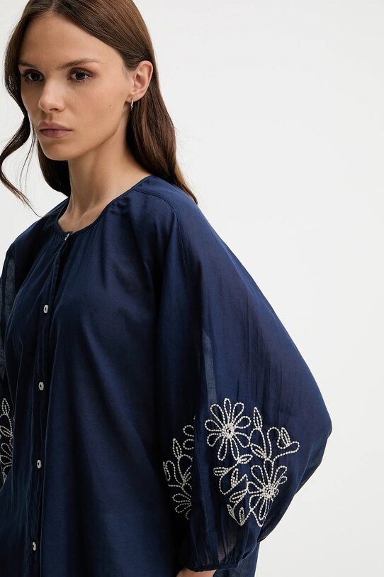 United Colors of Benetton cămașă din bumbac bleumarin 5VZCDQ0BN