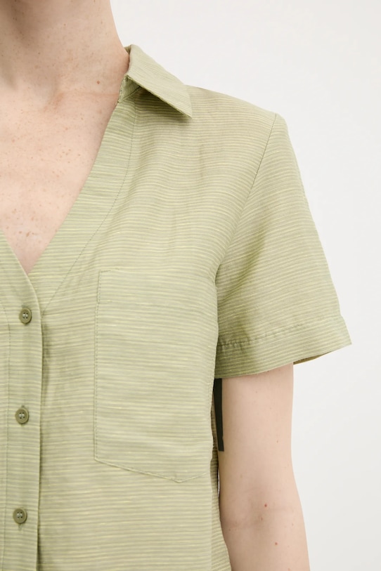 United Colors of Benetton cămașă din amestec de in 5YPVDQ0BX verde