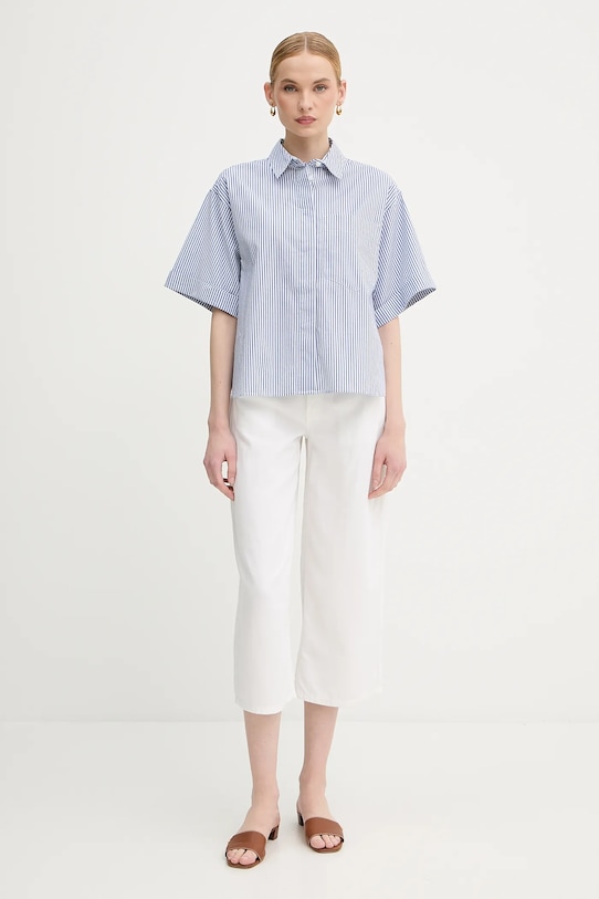 Риза United Colors of Benetton 5SZRDQ0C0 син SS25