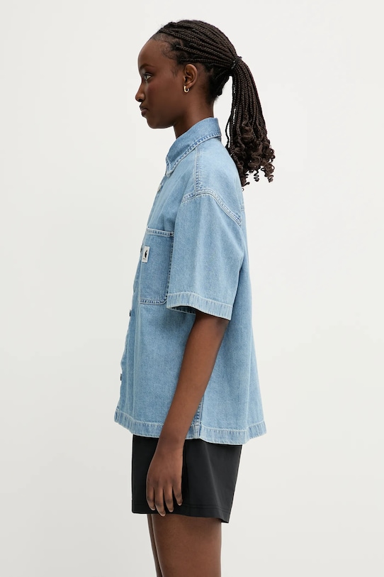 Carhartt WIP cămașă jeans S/S Lovilia Shirt I034558.135 albastru SS25