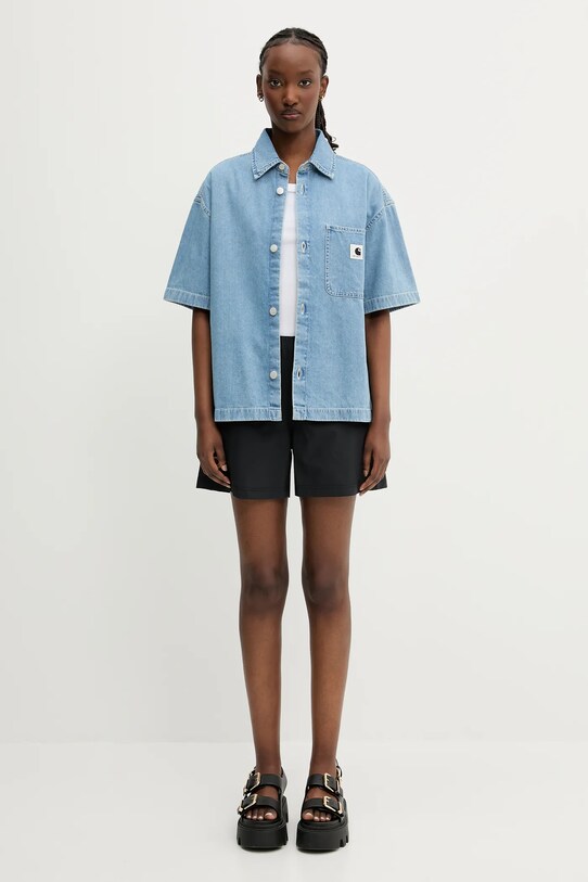 Джинсова сорочка Carhartt WIP S/S Lovilia Shirt I034558.135 блакитний