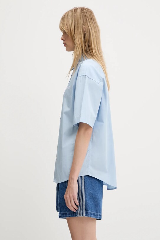 Carhartt WIP cămașă din bumbac S/S Jaxon Shirt I033080.2QBXX albastru SS25