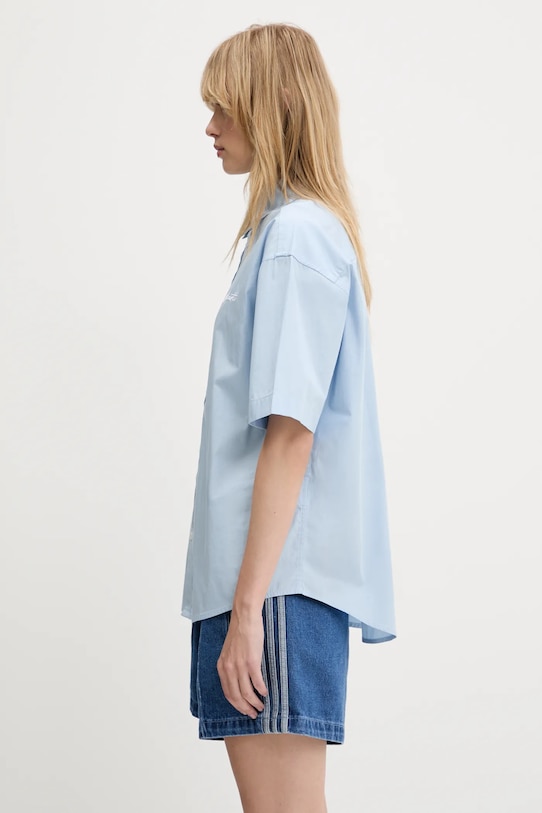 Хлопковая рубашка Carhartt WIP S/S Jaxon Shirt I033080.2QBXX голубой SS25