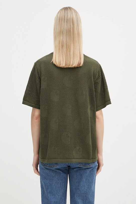 Одежда Хлопковая рубашка Carhartt WIP W’ S/S Temple Knit Shirt I034541.667XX зелёный