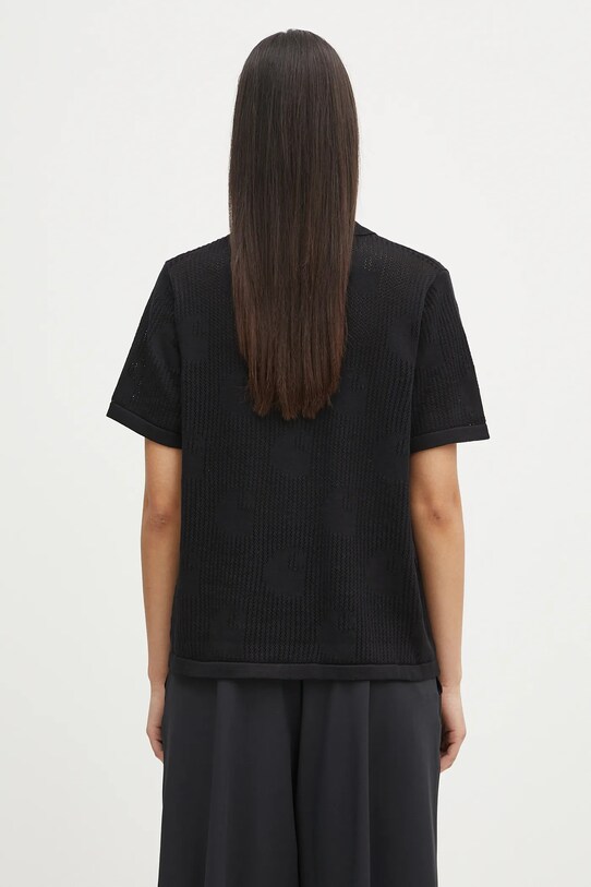 Odzież Carhartt WIP koszula bawełniana W’ S/S Temple Knit Shirt I034541.89XX czarny