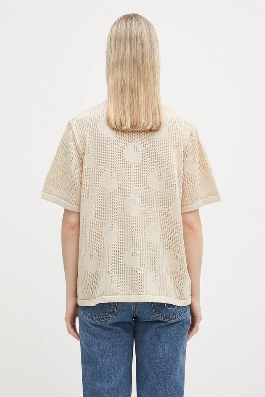 Одежда Хлопковая рубашка Carhartt WIP W’ S/S Temple Knit Shirt I034541.2LPXX бежевый