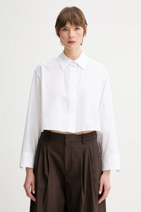 A.L.C. cămașă din bumbac Maude scurt alb 5TOPS01848