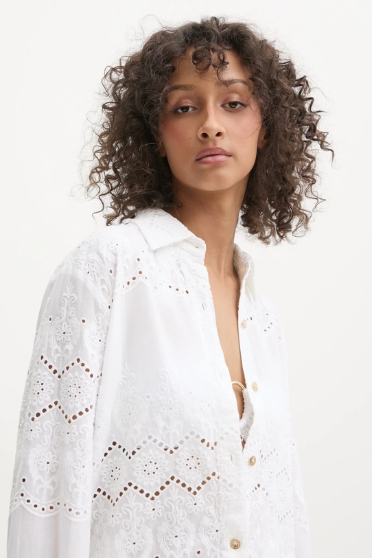 Melissa Odabash koszula bawełniana biały MO.ORLA