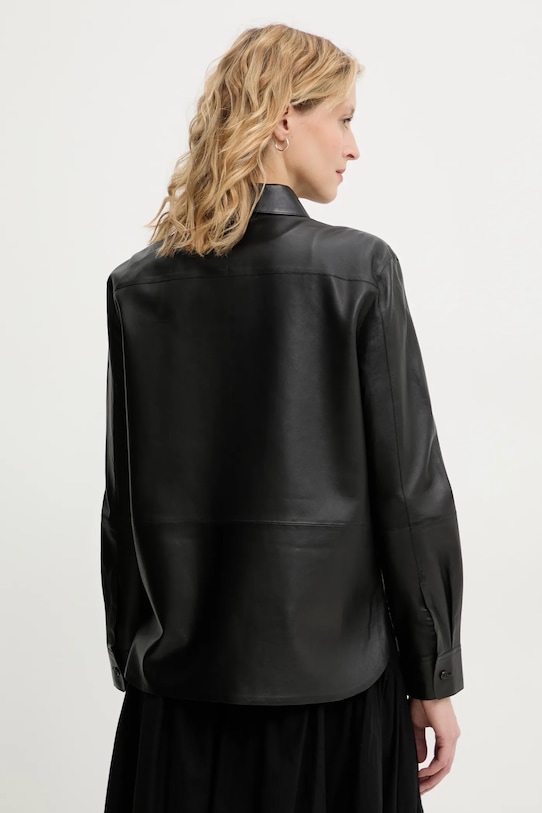 Odzież Theory koszula skórzana P0100508 czarny