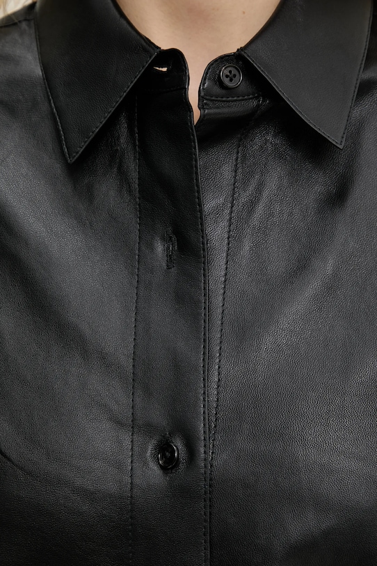 Theory koszula skórzana P0100508 czarny