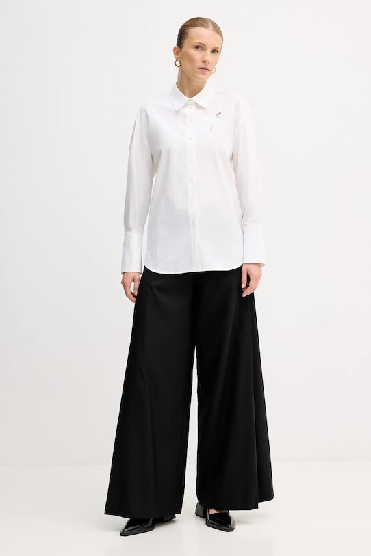 Kenzo koszula bawełniana FF52CH2549LB.01 biały SS25