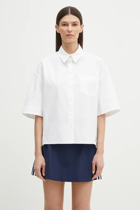 Kenzo camicia in cotone rilassato bianco FF52CH2589LB.01