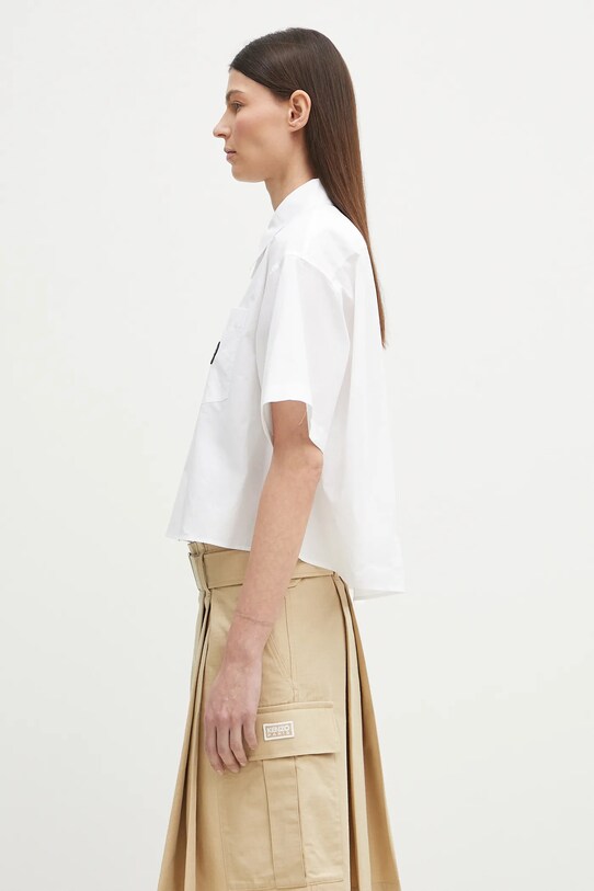 Памучна риза Kenzo FF52CH2629LH.01 бял SS25