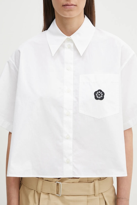 Памучна риза Kenzo бял FF52CH2629LH.01