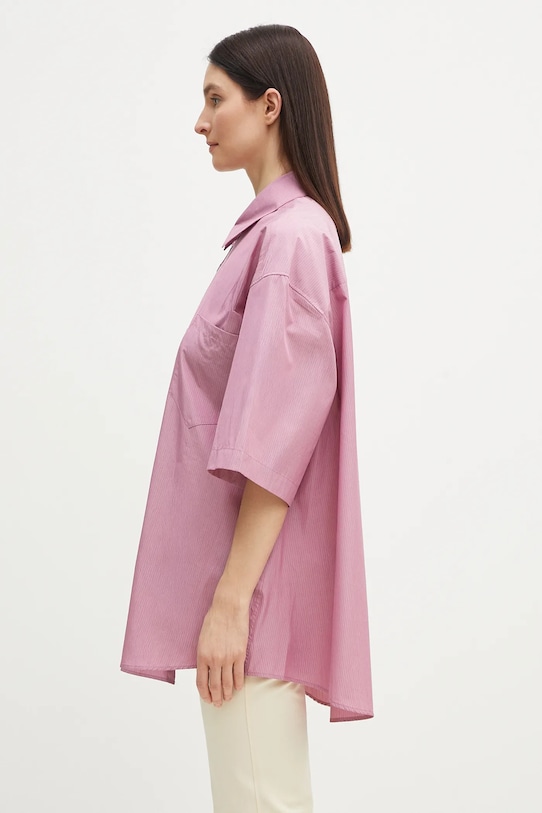 Хлопковая рубашка Martine Rose Boxy Wrap 440WS22604 фиолетовой SS25