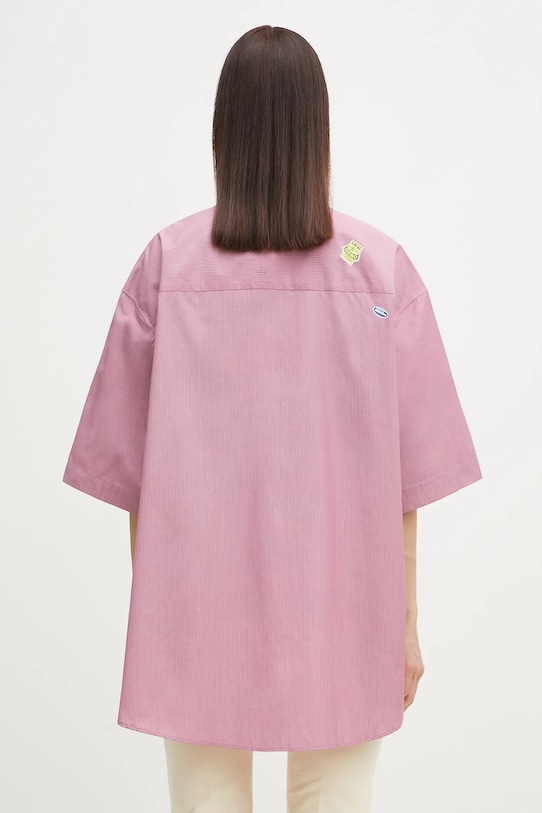 Одежда Хлопковая рубашка Martine Rose Boxy Wrap 440WS22604 фиолетовой