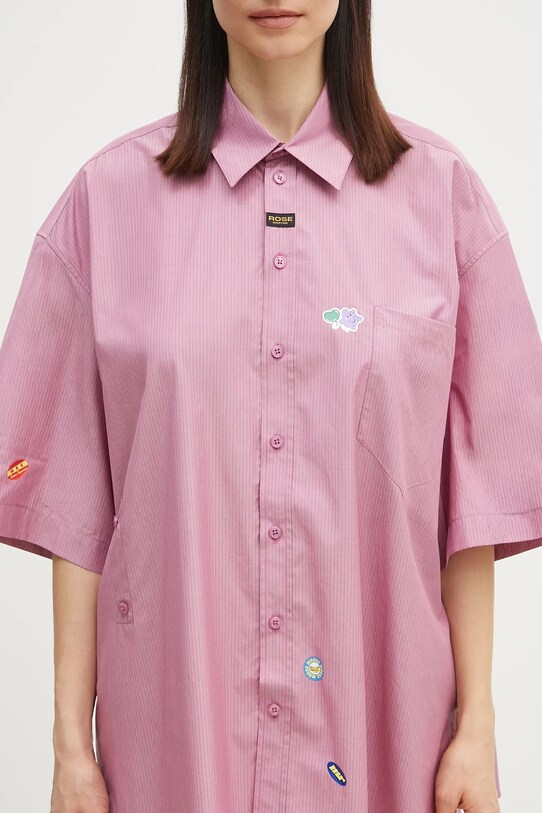 Хлопковая рубашка Martine Rose Boxy Wrap фиолетовой 440WS22604