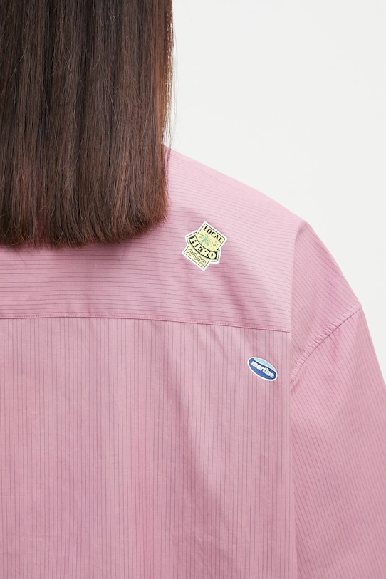 Хлопковая рубашка Martine Rose Boxy Wrap 440WS22604 фиолетовой