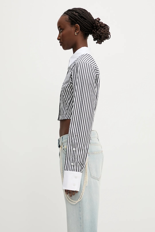 Bavlněná košile Sportmax Abano 2512111022600 černá SS25