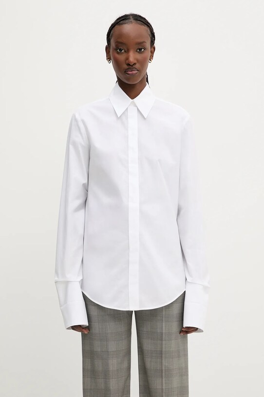 Хлопковая рубашка Sportmax Cobea гладкий белый 2512191011600