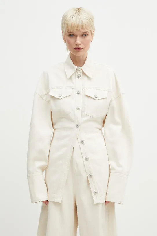 Хлопковая рубашка Sportmax Biblios гладкий бежевый 2512191015600