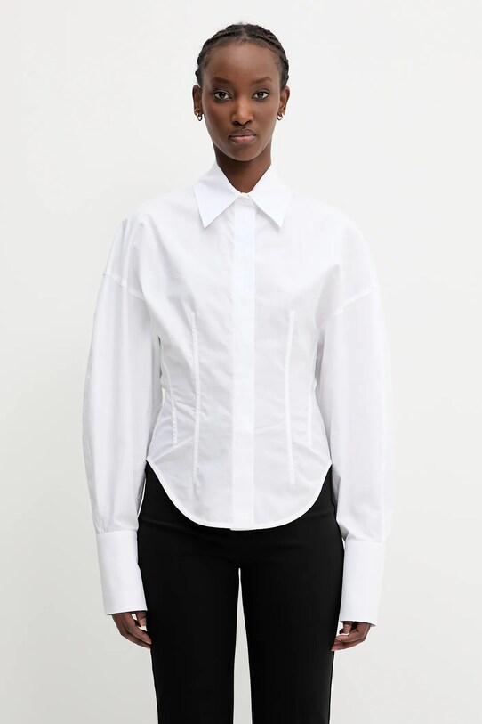 Βαμβακερό πουκάμισο Sportmax Nelson slim λευκό 2512191061600