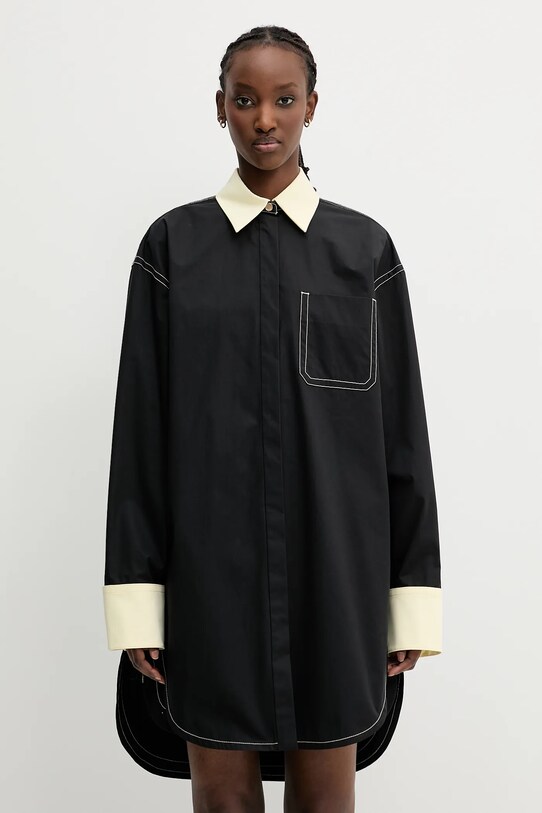 Bavlněná košile Sportmax Myovid2 relaxed černá 2512191062600