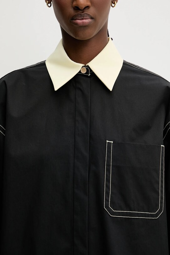 Bavlněná košile Sportmax Myovid2 černá 2512191062600