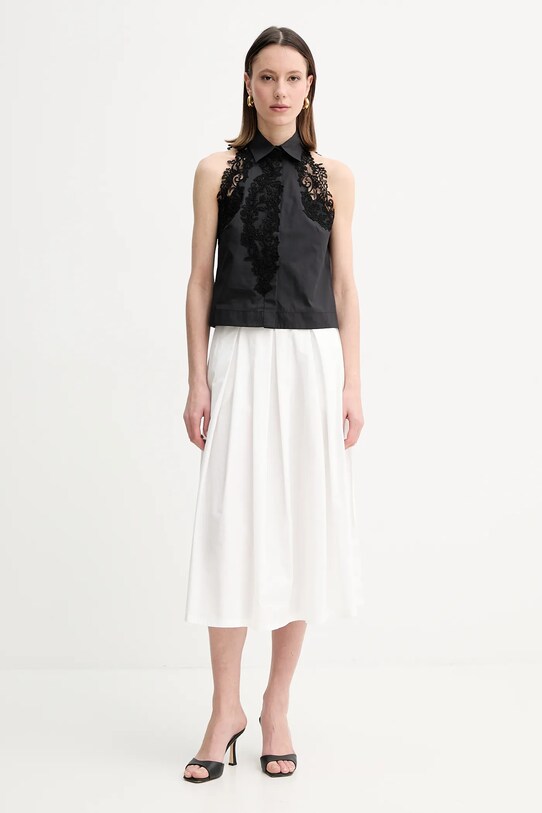 Ermanno Scervino koszula bawełniana D464K606OVZ czarny SS25
