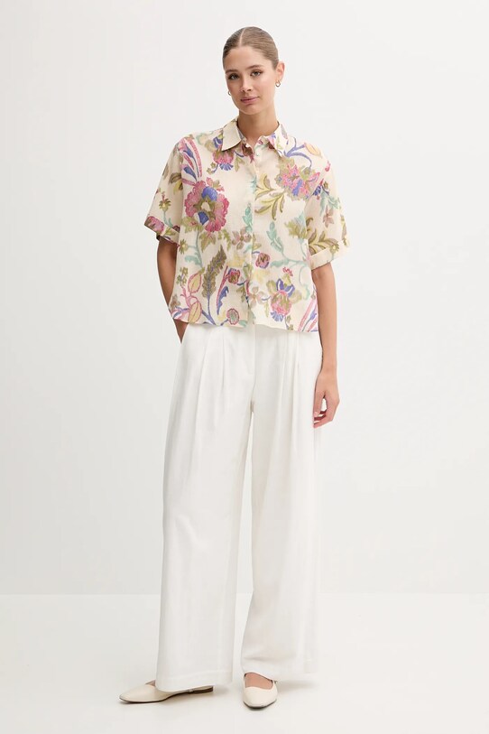 Bavlněná košile Pedro del Hierro 7659070 béžová SS25