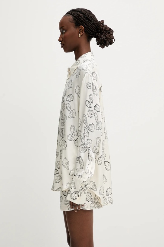 Hodvábna košeľa Anine Bing Avalon Shirt A.07.10545 béžová SS25