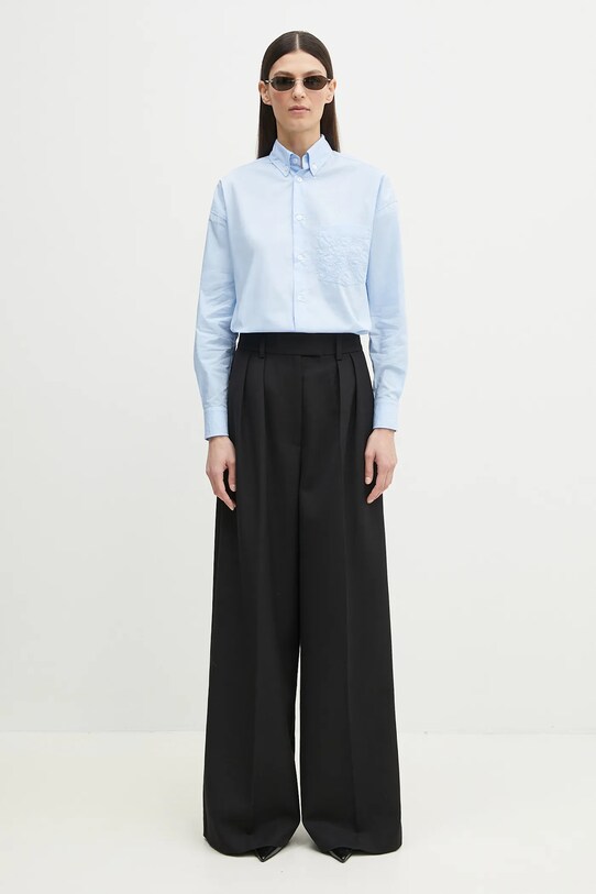 Бавовняна сорочка Fiorucci Angel Embroidered Relaxed Fit U02SPTLO055CO02BL02 блакитний
