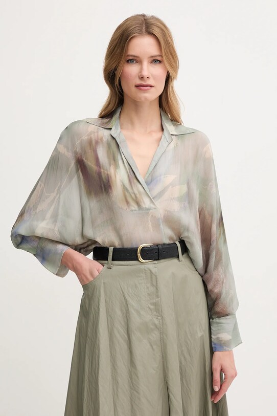 Sandro Ferrone bluzka casual zielony S22XBELEONOR