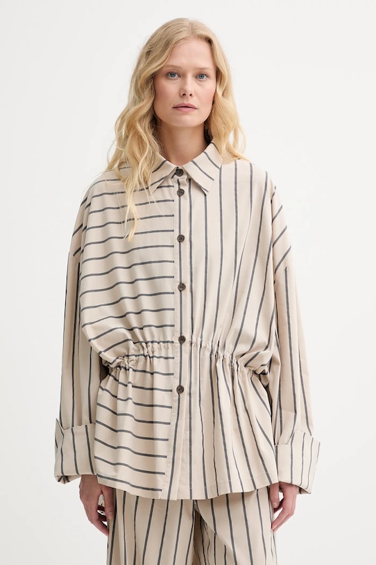 MMC STUDIO cămașă cu modele bej ARINKO