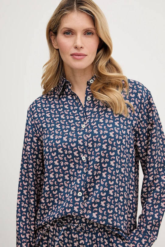 A.P.C. koszula Chemise Gabrielle granatowy VIALN.F12607