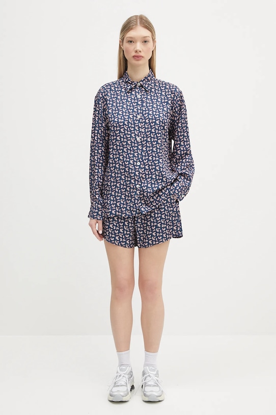 A.P.C. koszula Chemise Gabrielle VIALN.F12607 granatowy