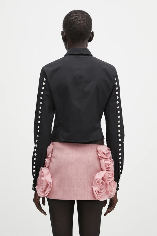 Îmbrăcăminte AMBUSH cămașă din bumbac Fitted Pearl Button Shirt 12115377 negru