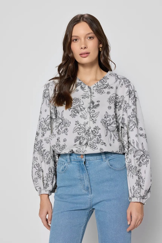 Bizuu cămașă din bumbac BELLIANO BANDO cu modele alb BELLIANO.BANDO.BIA.SS25