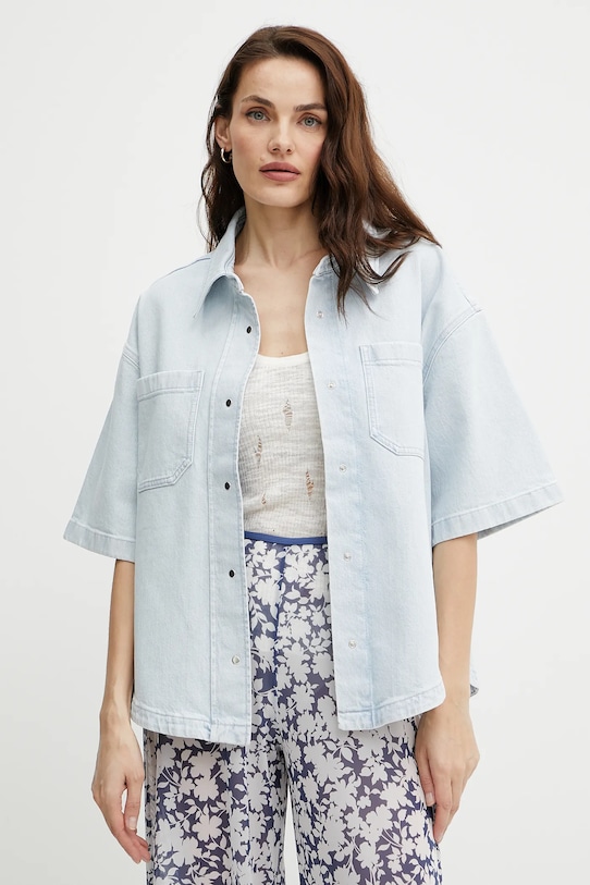 Ivy Oak cămașă jeans ERICA scurt albastru IO112365