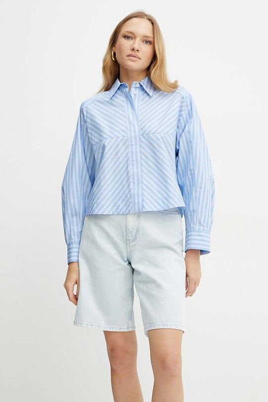 Ivy Oak camicia in cotone BRITTNEY a strisce blu IO112354
