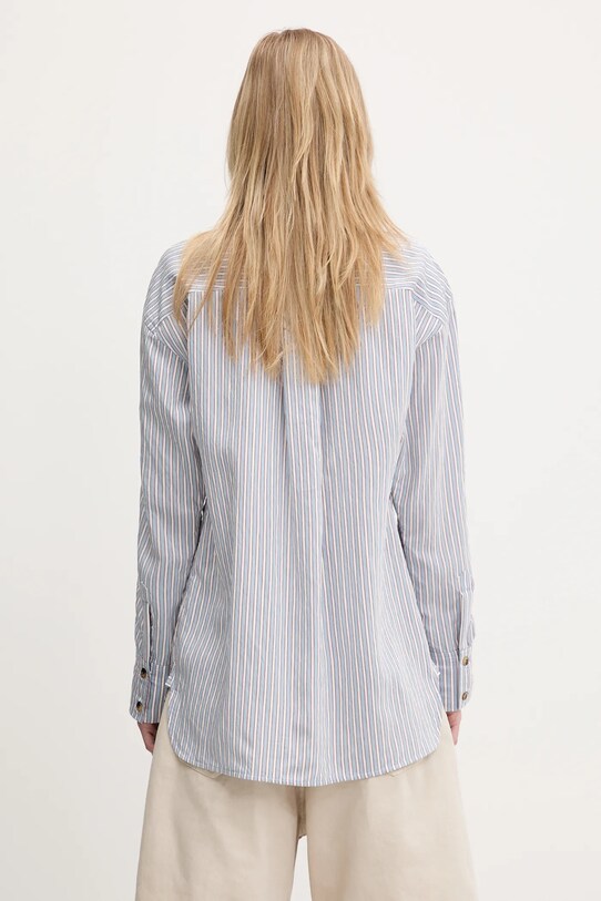 Одяг Сорочка GANNI Yarn Dyed Stripe W0312 блакитний