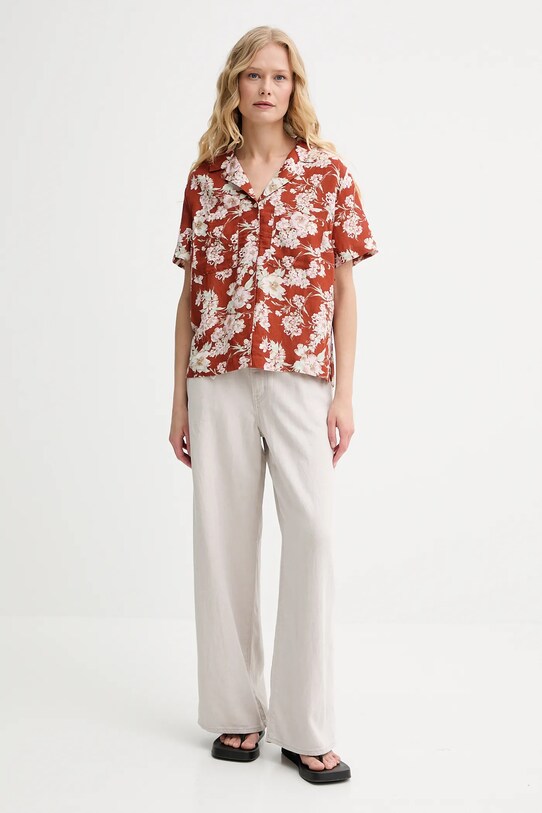 Levi's koszula lniana SONNY CAMP SHIRT 001HO pomarańczowy SS25