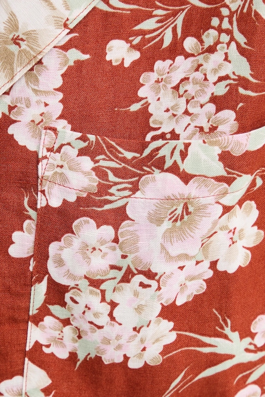 Lněná košile Levi's SONNY CAMP SHIRT 001HO oranžová