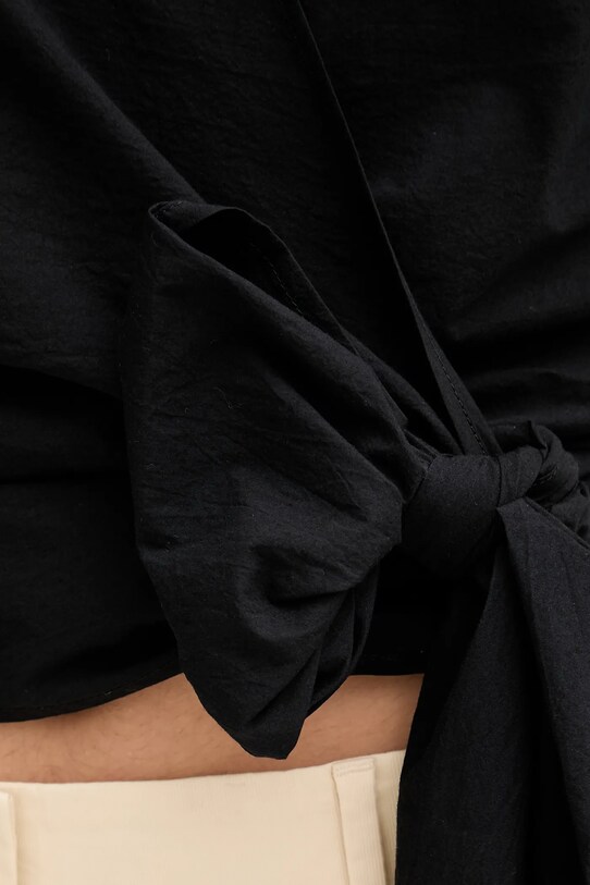 Sisley bluză din bumbac 52EHLQ091 negru