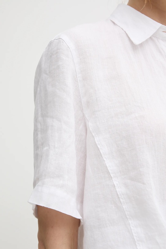 Sisley cămașă de in 5BMLLQ08U alb