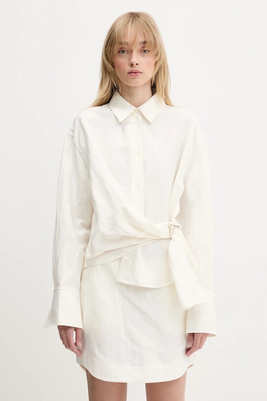 JW Anderson koszula z domieszką lnu Draped Twisted