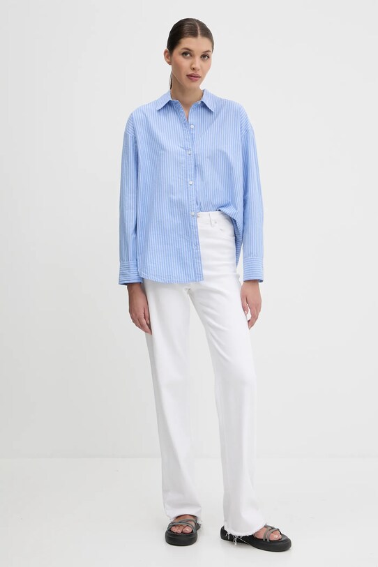 Bavlnená košeľa Abercrombie & Fitch KI140.5150.217 modrá SS25
