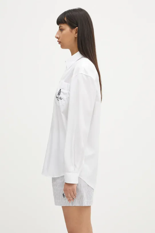 Sporty & Rich koszula bawełniana Vendome Oversized SI006606205WH01 biały SS25